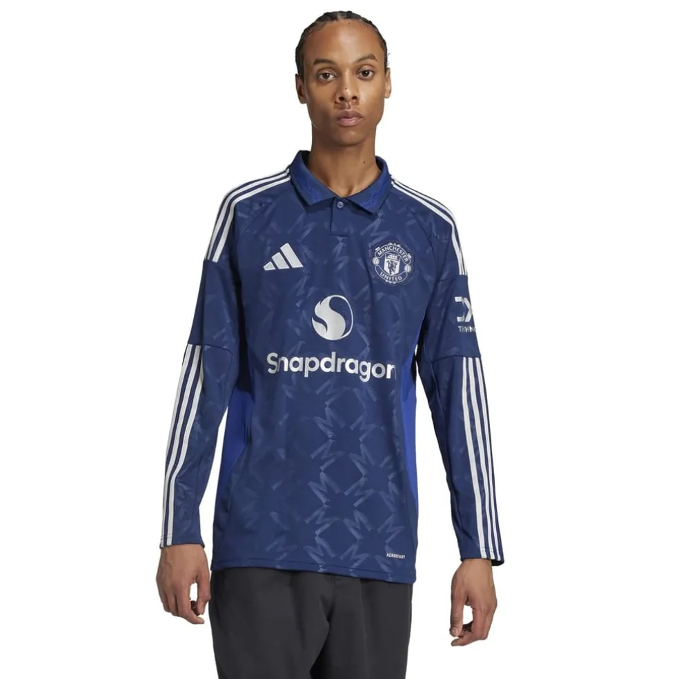 adidas Manchester United Away Long Sleeve Shirt Adults in Blue