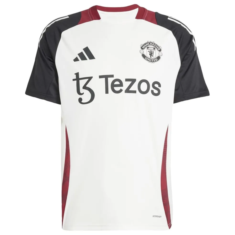 adidas Manchester United Training Shirt 2024 2025 Adults in Beige