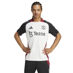 adidas Manchester United Training Shirt 2024 2025 Adults in Beige