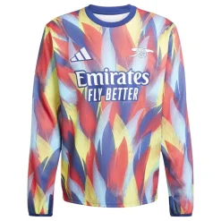 adidas Mens Arsenal Long Sleeve Pre Match Shirt 2025 2026 in Blue