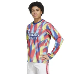 adidas Mens Arsenal Long Sleeve Pre Match Shirt 2025 2026 in Blue