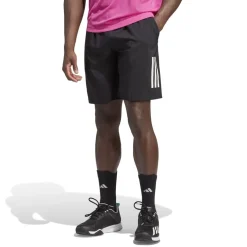 adidas Mens Club 3 Stripe Shorts in Black