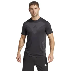 adidas Mens Gym+ Seamless Tee in Black