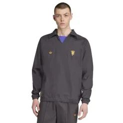 adidas Mens Manchester United Icons Drill Top in Black