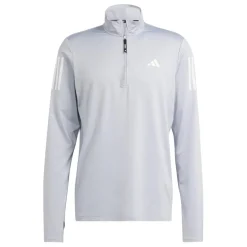 adidas Mens Own The Run Half Zip Running Top in Grey