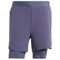 adidas Mens Power Workout Two In One Shorts in Blue