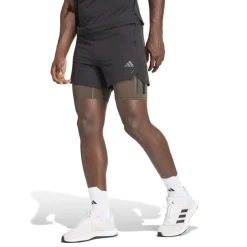 adidas Mens Power Workout Two In One Shorts in Black