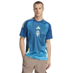adidas Mens Sweden Away Football Shirt 2025 in Blue