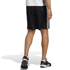 adidas Mens Train Essentials Piqué 3 Stripes Training Shorts in Black