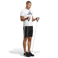 adidas Mens Train Essentials Piqué 3 Stripes Training Shorts in Black