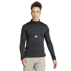 adidas Mens Workout Quarter Zip Track Top in Black