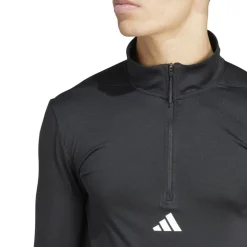 adidas Mens Workout Quarter Zip Track Top in Black