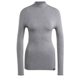 adidas Merino Slim Fit Long Sleeve Turtleneck T-Shirt in Grey