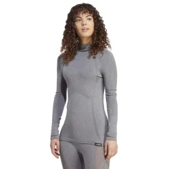 adidas Merino Slim Fit Long Sleeve Turtleneck T-Shirt in Grey