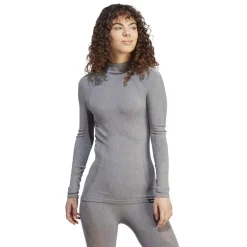 adidas Merino Slim Fit Long Sleeve Turtleneck T-Shirt in Grey