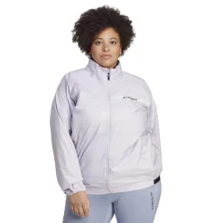 adidas Mock Neck Relaxed Fit Softshell Jacket in Purple