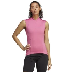 adidas Mock Neck Slim Fit T-Shirt in Pink