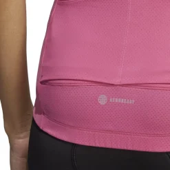 adidas Mock Neck Slim Fit T-Shirt in Pink