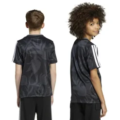 adidas Of Tiro Allover Print T-Shirt Juniors in Black