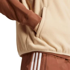 adidas Originals Adicolor 3-Stripes Microfleece Vest in Beige