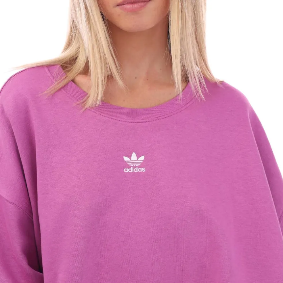 adidas Originals Adicolor Essentials Crew Sweatshirt (Plus Size) in Lilac