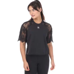 adidas Originals Adicolor Classics Lace T-Shirt in Black