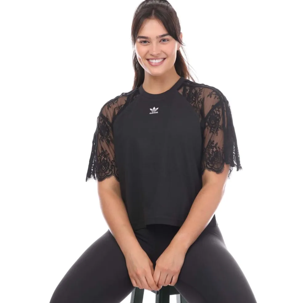 adidas Originals Adicolor Classics Lace T-Shirt in Black