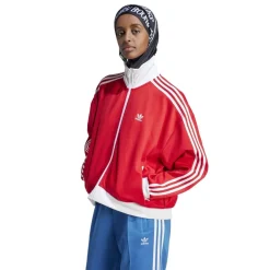 adidas Originals Athletic Turtleneck Sweatshirt Top in Red
