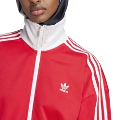 adidas Originals Athletic Turtleneck Sweatshirt Top in Red