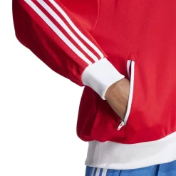 adidas Originals Athletic Turtleneck Sweatshirt Top in Red