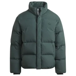adidas Originals Collared Neck Relaxed Fit Down Jacket in Green