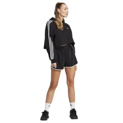 adidas Originals Cropped Hooded Relaxed Fit Sweatshirt in Black