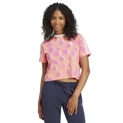 adidas Originals Cropped Crew Neck Regular Fit T-Shirt in Pink