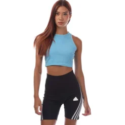 adidas Originals Essentials+ Crop Tank Top in Blue