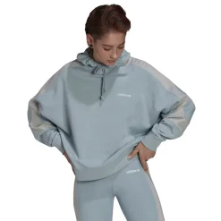 adidas Originals Hooded Oversize Fit Long Sleeve Jacket in Blue