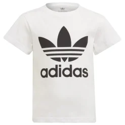 adidas Originals Kids Adicolor Trefoil T-Shirt in White Black