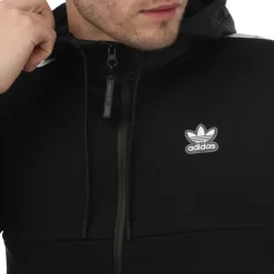 adidas Originals Originals Edge Full-Zip Hoodie in Black-White