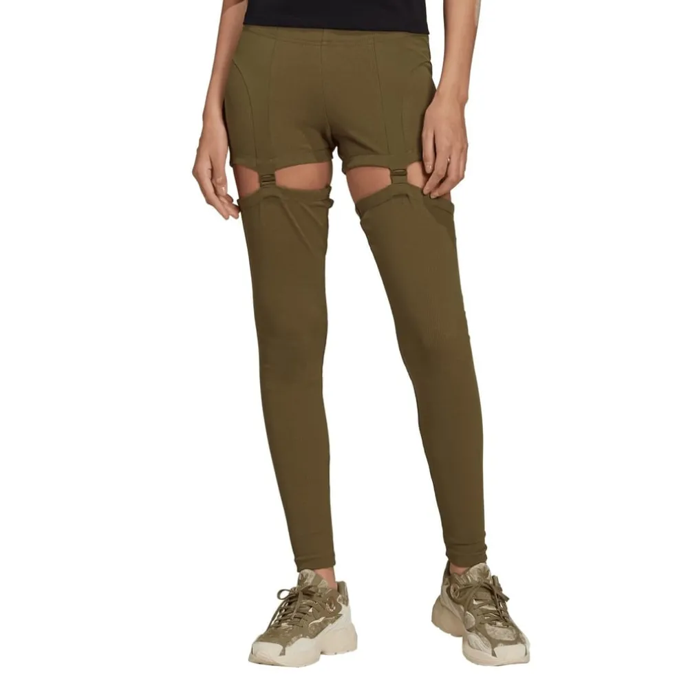 adidas Originals Skinny Fit 2 In 1 Legging in Green