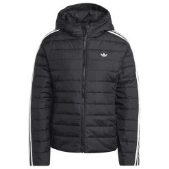 adidas Originals Slim Hooded Puffer Jacket in Black