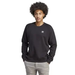 adidas Originals Trefoil Essentials Crewneck Sweatshirt in Black