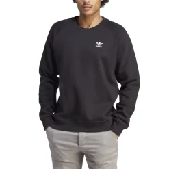 adidas Originals Trefoil Essentials Crewneck Sweatshirt in Black