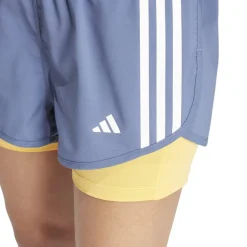 adidas Own the Run 3-Stripes 2-in-1 Shorts in Blue
