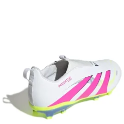 adidas Predator 3 Childrens Laceless Firm Ground Football Boots in White