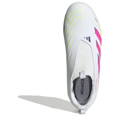 adidas Predator 3 Childrens Laceless Firm Ground Football Boots in White