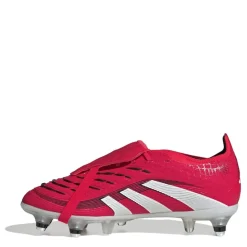 adidas Predator Elite Fold Over Tongue Childrens Firm Ground Football Boots in Red