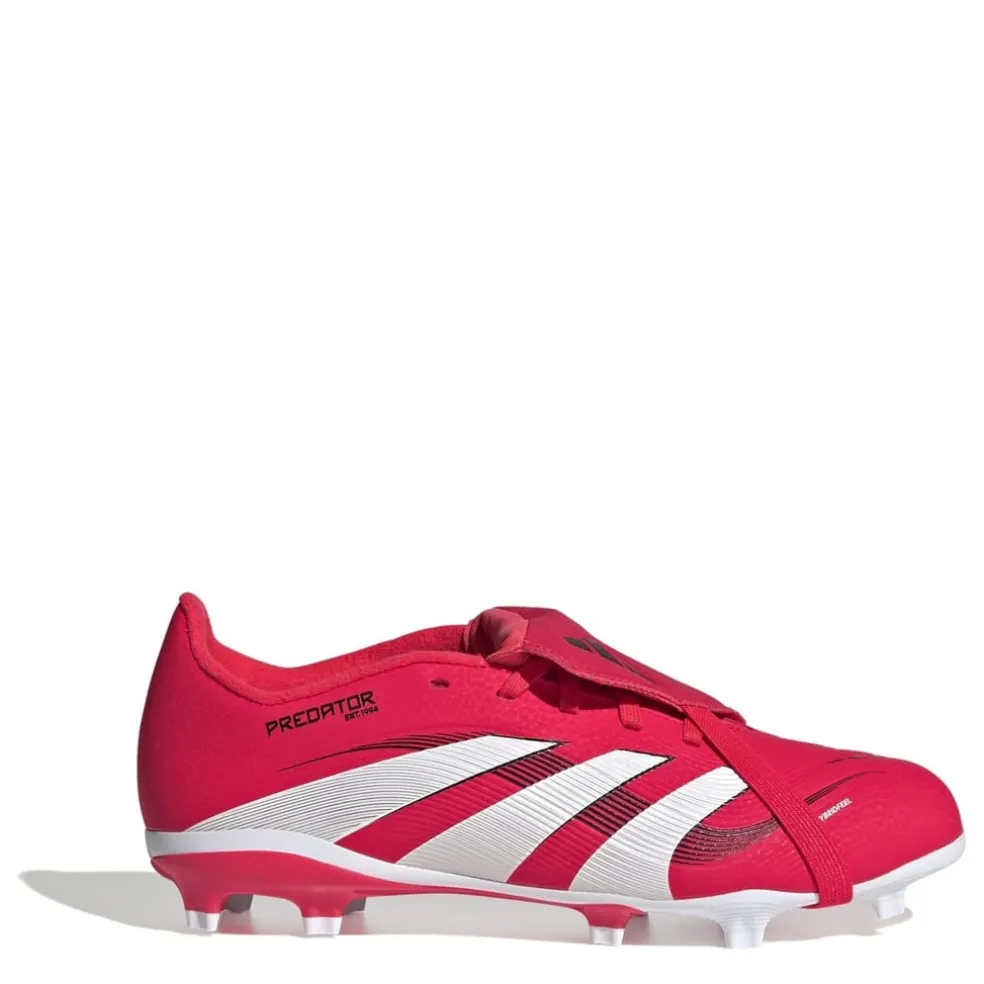 adidas Predator League Fold Over Tongue Junior Firm Ground Football Boots in Red