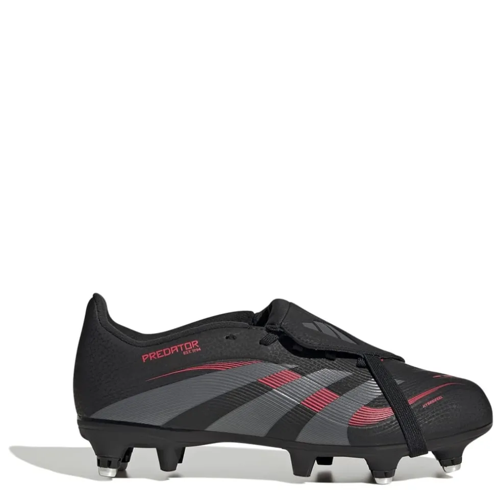 adidas Predator League Fold Over Tongue Childrens Soft Ground Football Boots in Black
