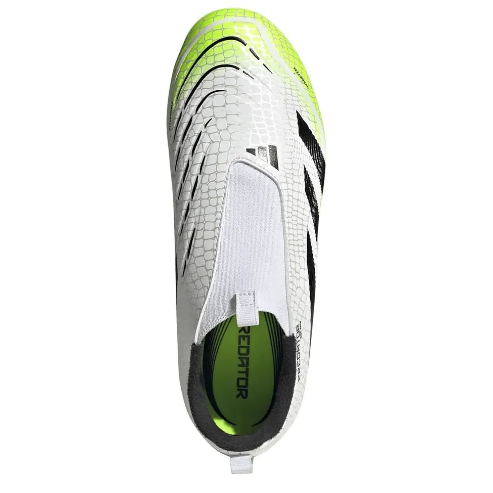 adidas Predator League Laceless Juniors Firm Ground Football Boots in White