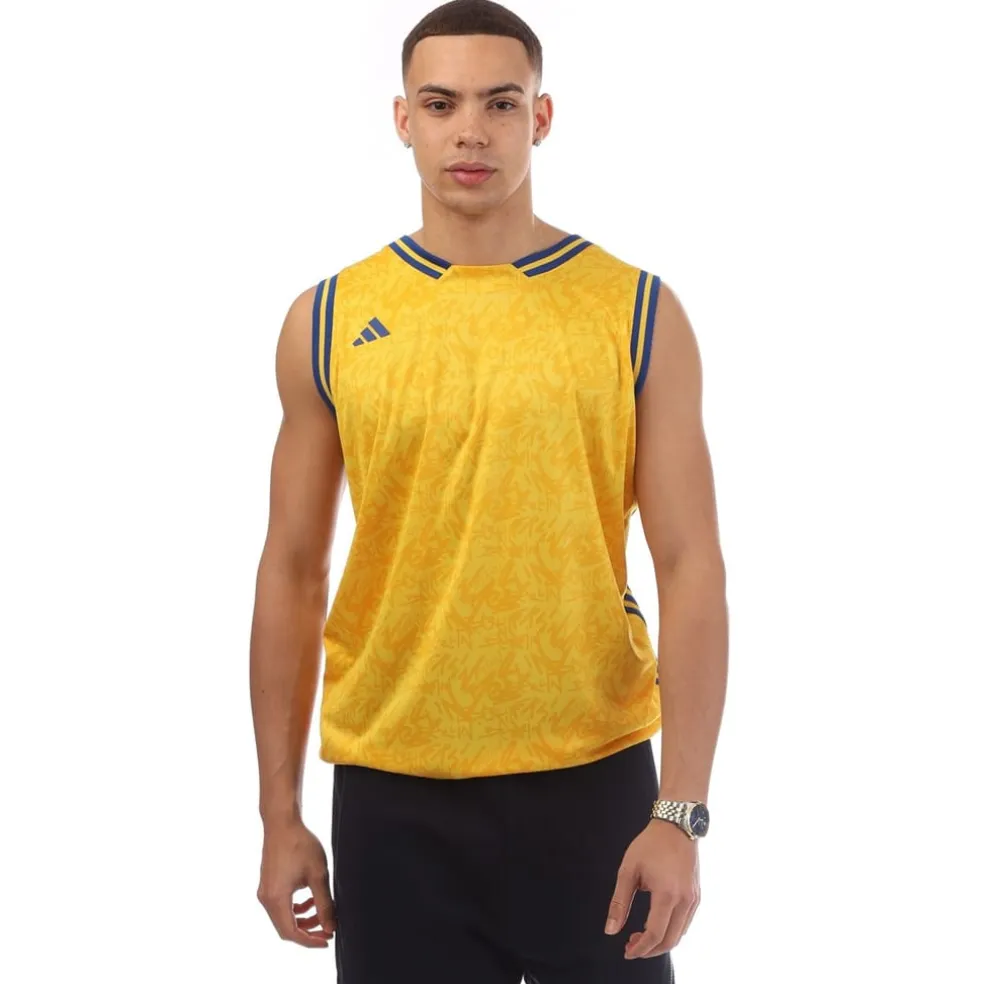 adidas Regular Fit Crew Neck T-Shirt in Yellow