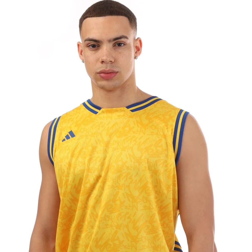 adidas Regular Fit Crew Neck T-Shirt in Yellow